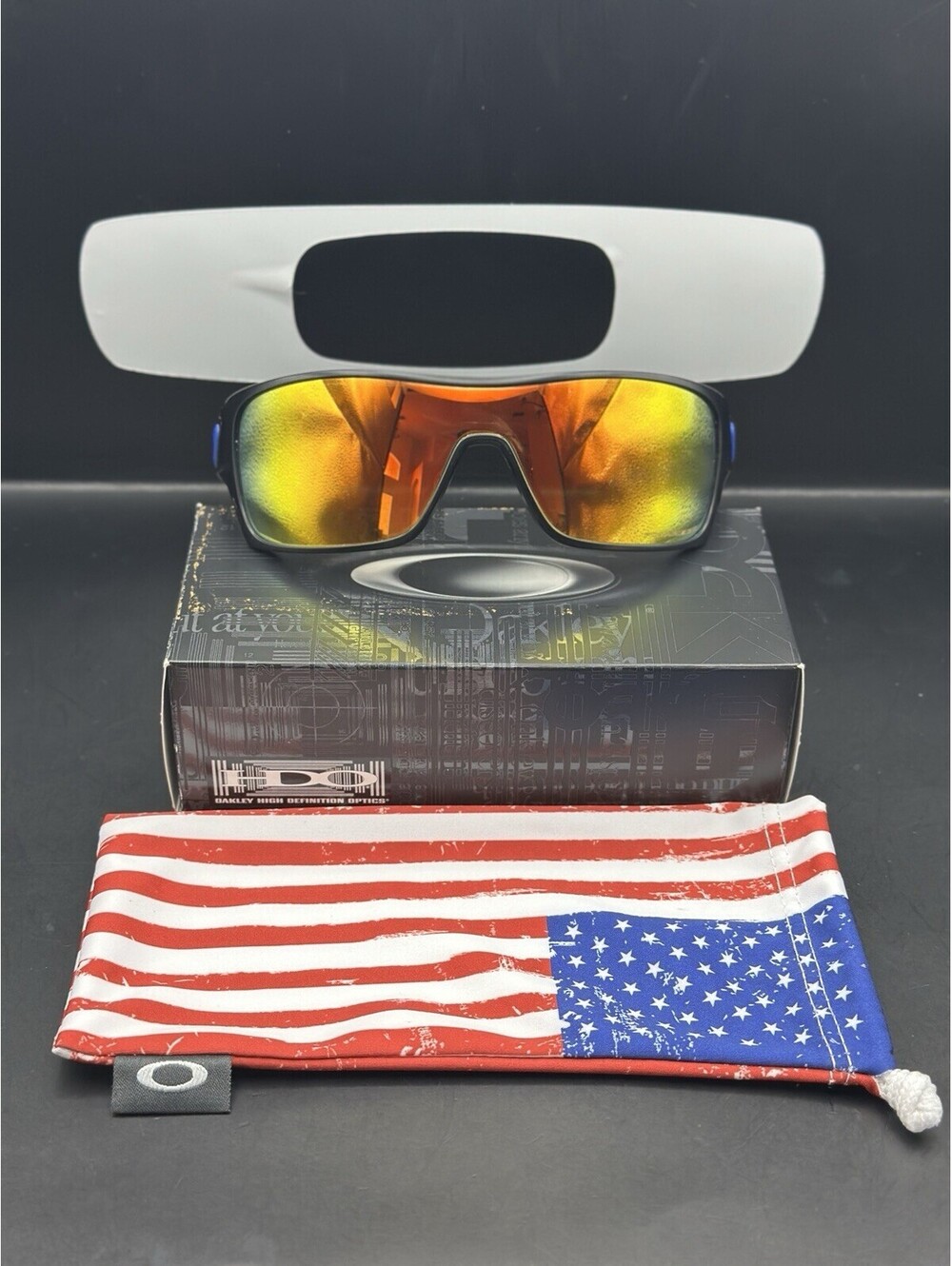 Oakley Turbine Rotor Matte Black/Fire Iridium Polarized Lenses